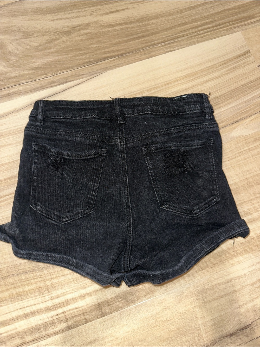 Almost Famous Black High-Rise Distressed Denim Shorts